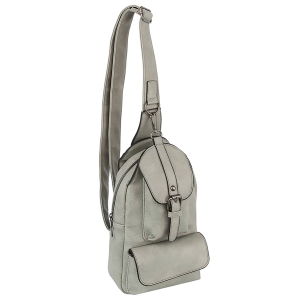 Buckle Pocket Sling Bag Backpack CQ003 GRAY
